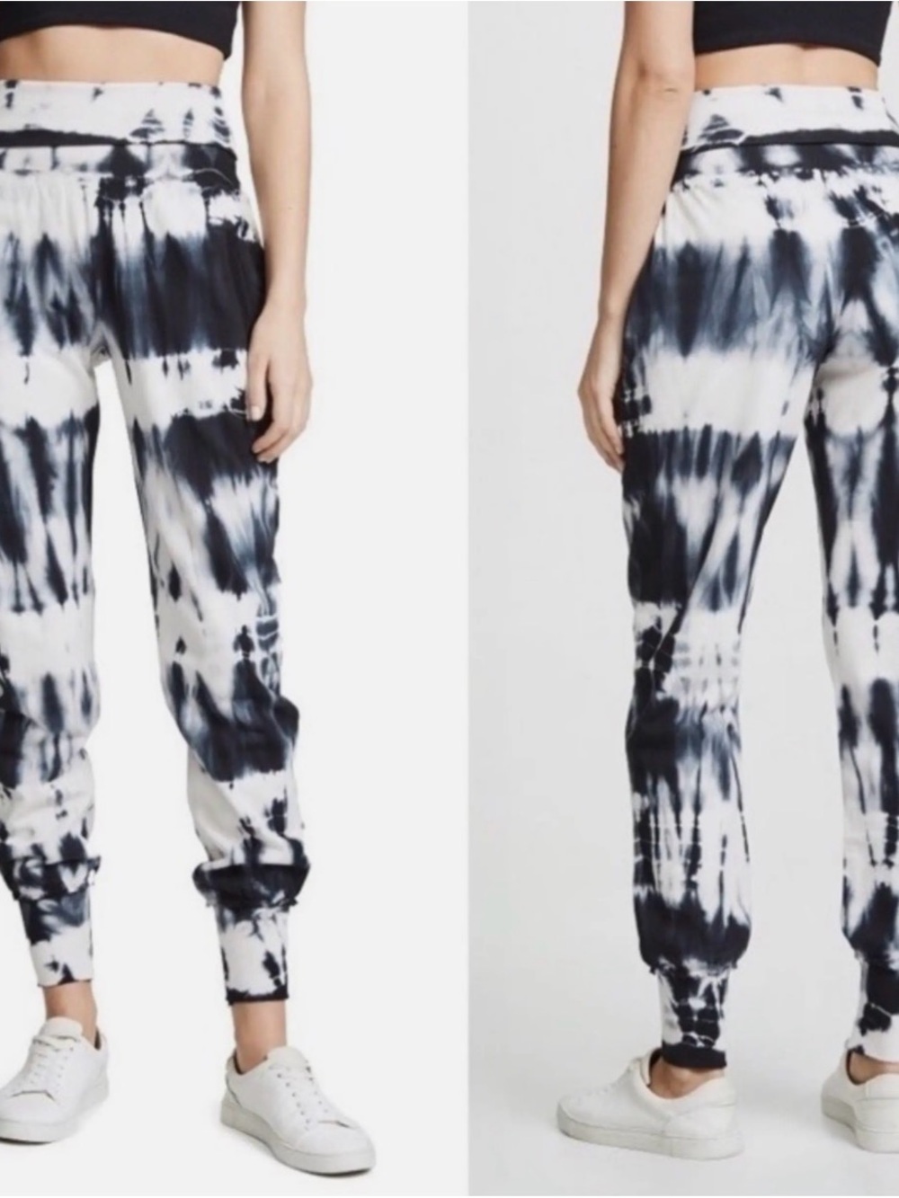 Young Fabulous & Broke Black and White Tie-Dye Joggers